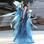 Song Dynasty Hanfu Dress Women - Gradient Blue Embroidered Traditional Chinese Clothing Flowy Elegant Long Gown