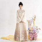 Cream floral Liling Shan top with a matching Mamianqun skirt