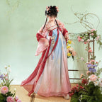 Women's Qixiong Ruqun with red and blue floral fabric
